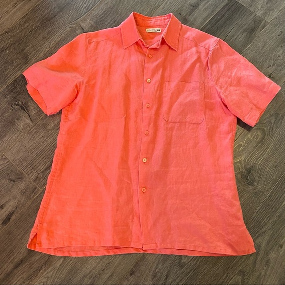 Natural Blue By Visitor Linen button up shirt papaya - Picture 3 of 7